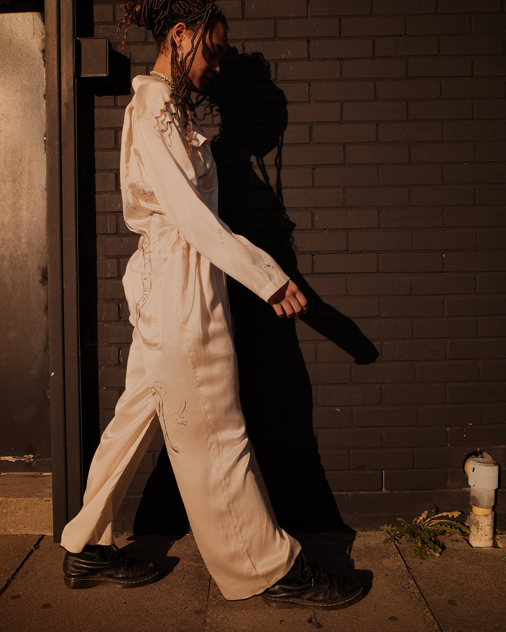 SILK WORKSUIT WITH HANDPAINT SNAKE