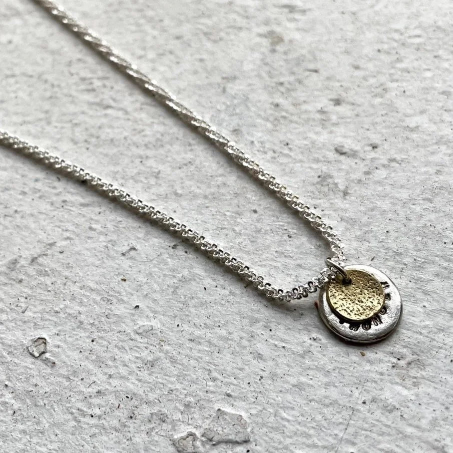 Wood over Thunder spiral necklace