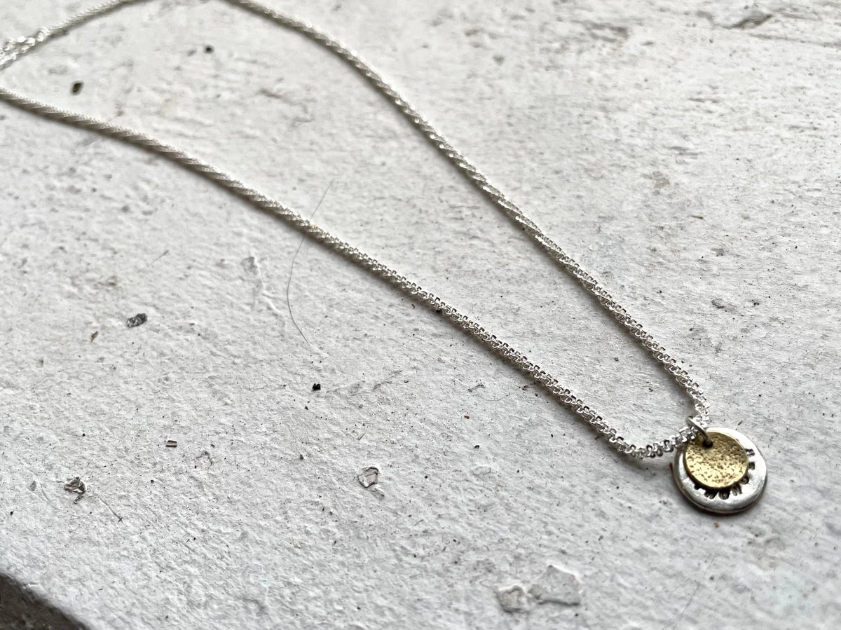 Wood over Thunder spiral necklace