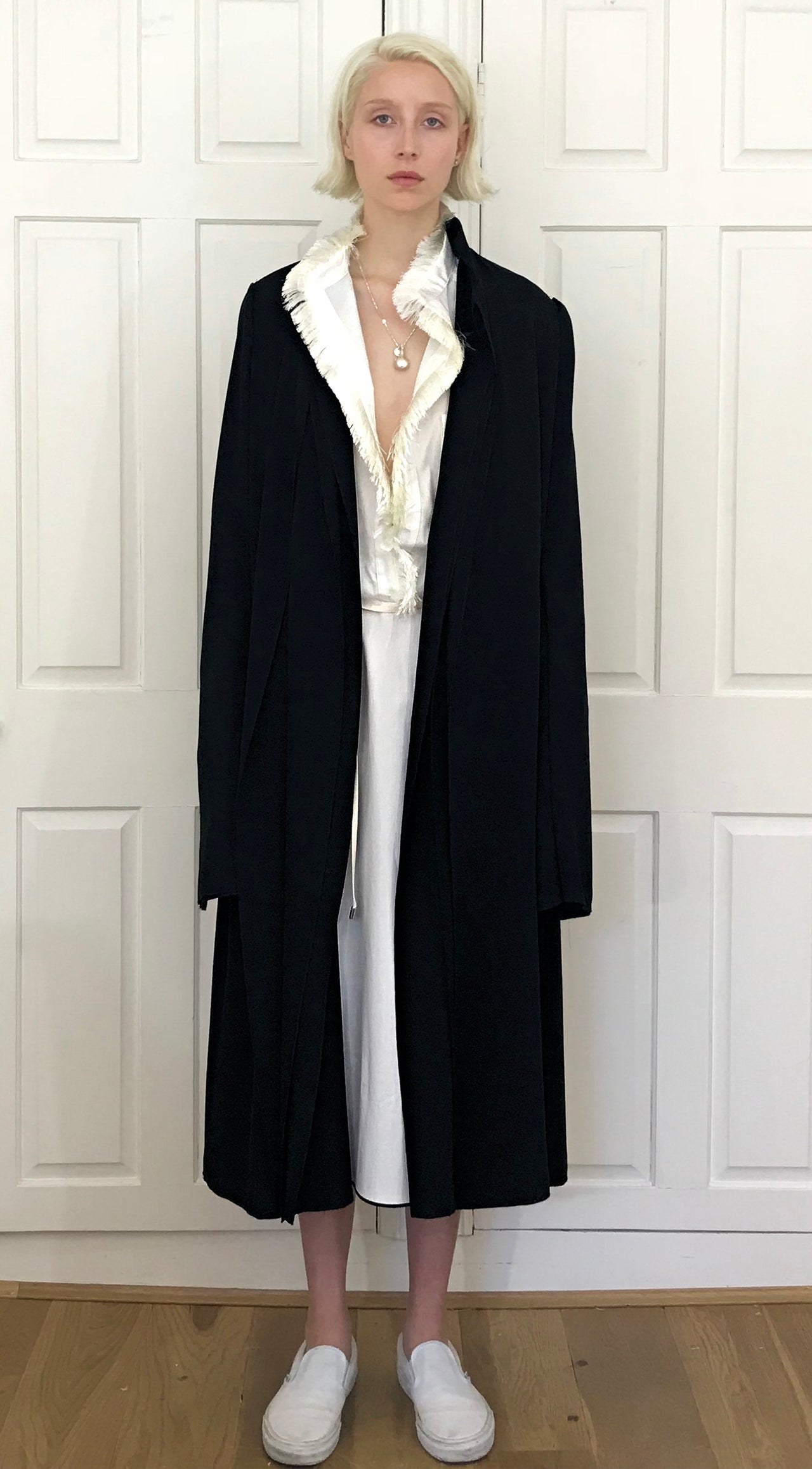 Floral Draping Coat
