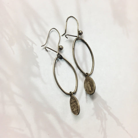 Silver hoop Earrings with Maria