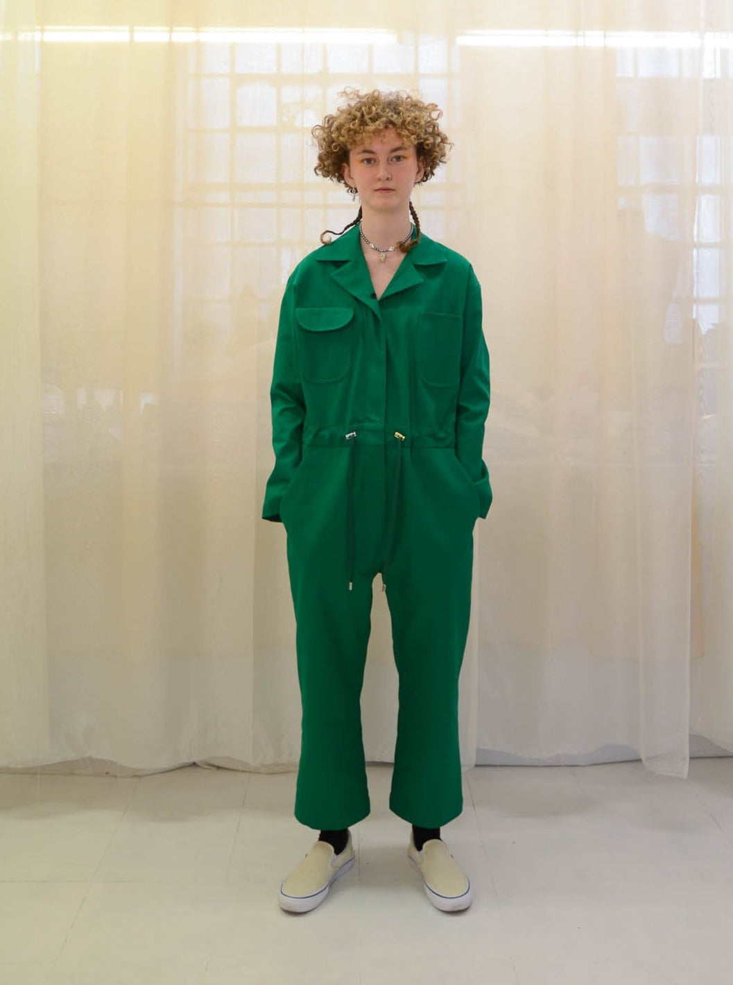 Green WorkSuit W/ Mini Embroidery (Cotton Twill )