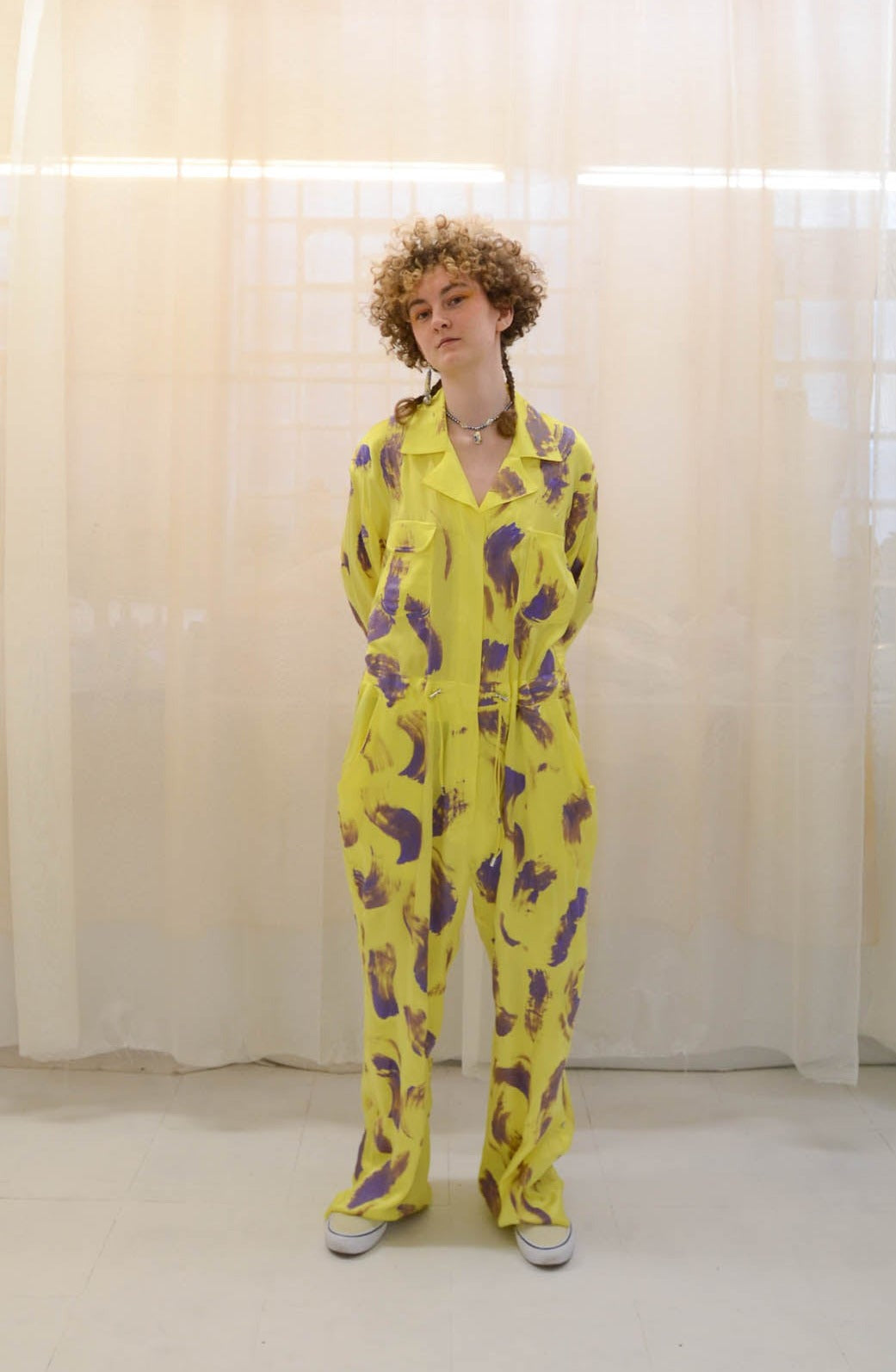 HAND PAINTED WORK-SUIT(Lilac Flame)