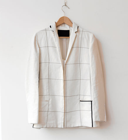 SQUARE TAILORED LINEN JACKET