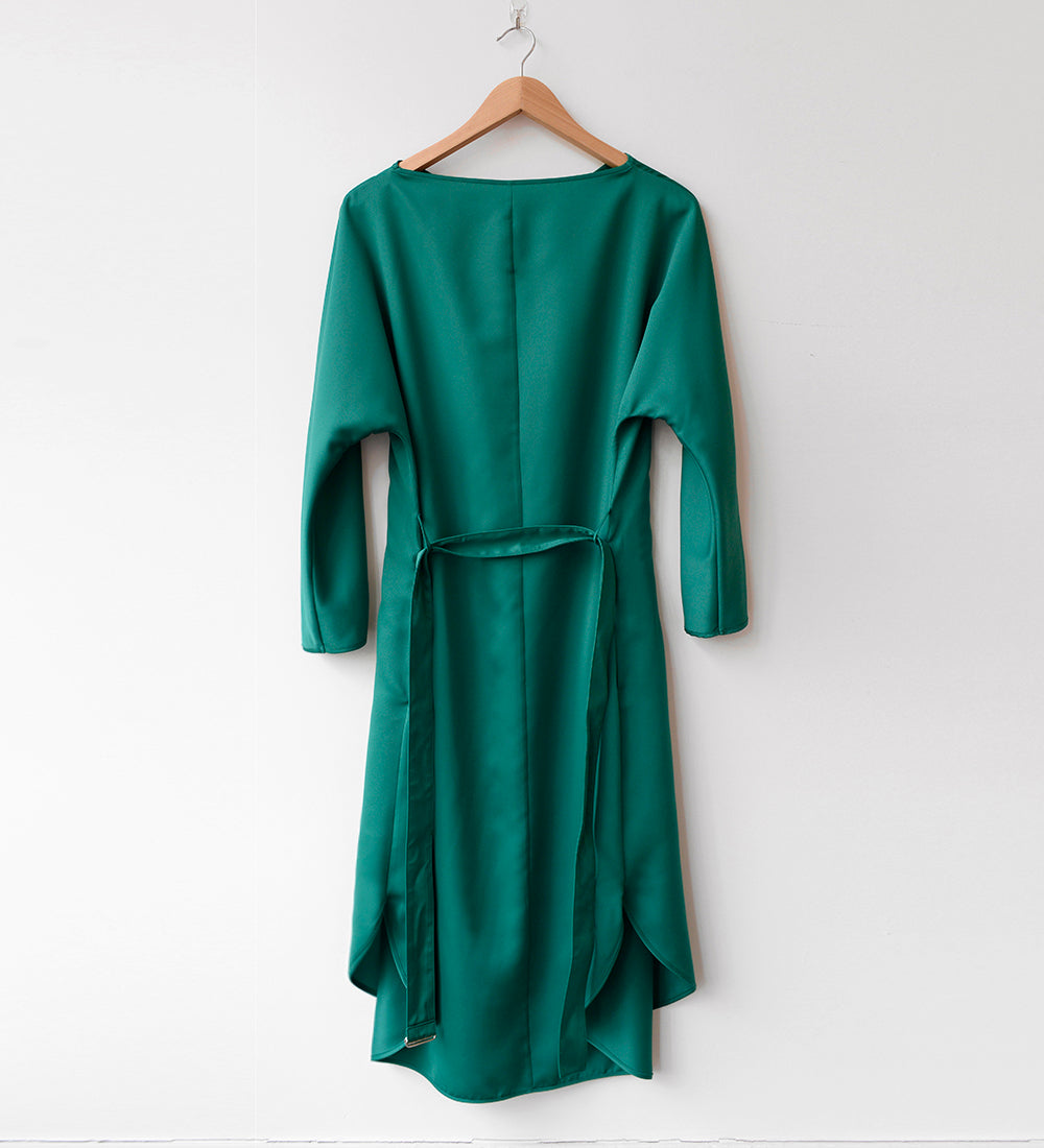 HEART NECK DRESS, FOREST GREEN (PRE-ORDER)