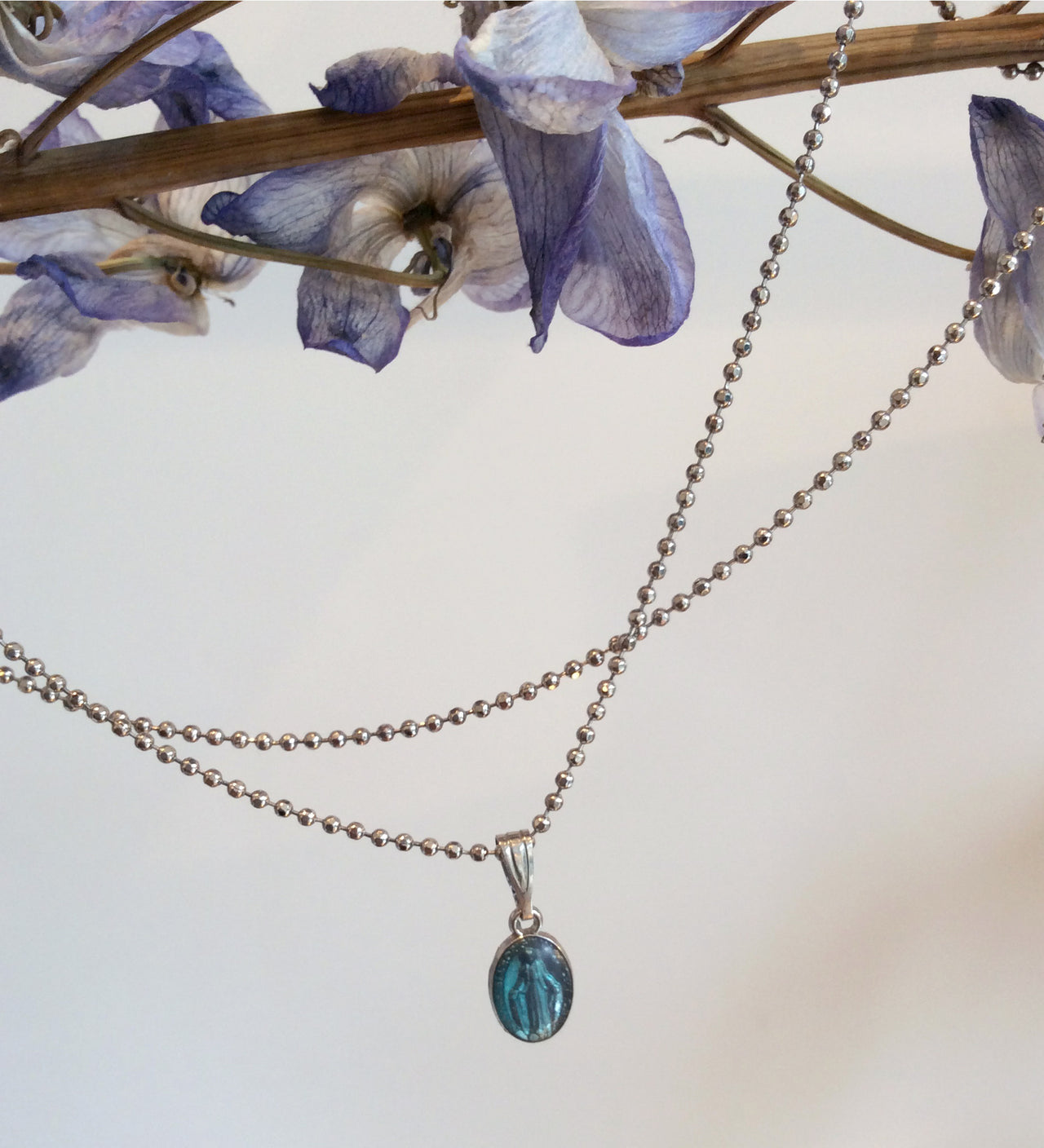 ORNAMENT & CRIME 'MARIA' CHARM NECKLACE W/ BALL CHAIN