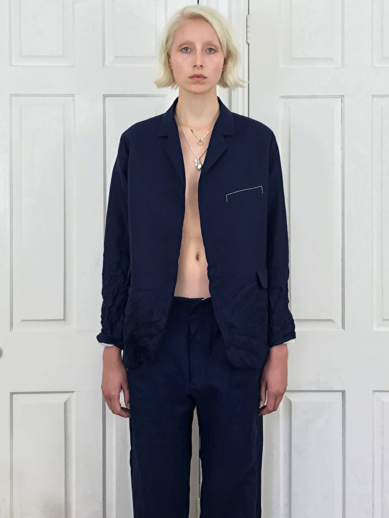 LOOK 1( Mody jacket with Slit tailored trousers)
