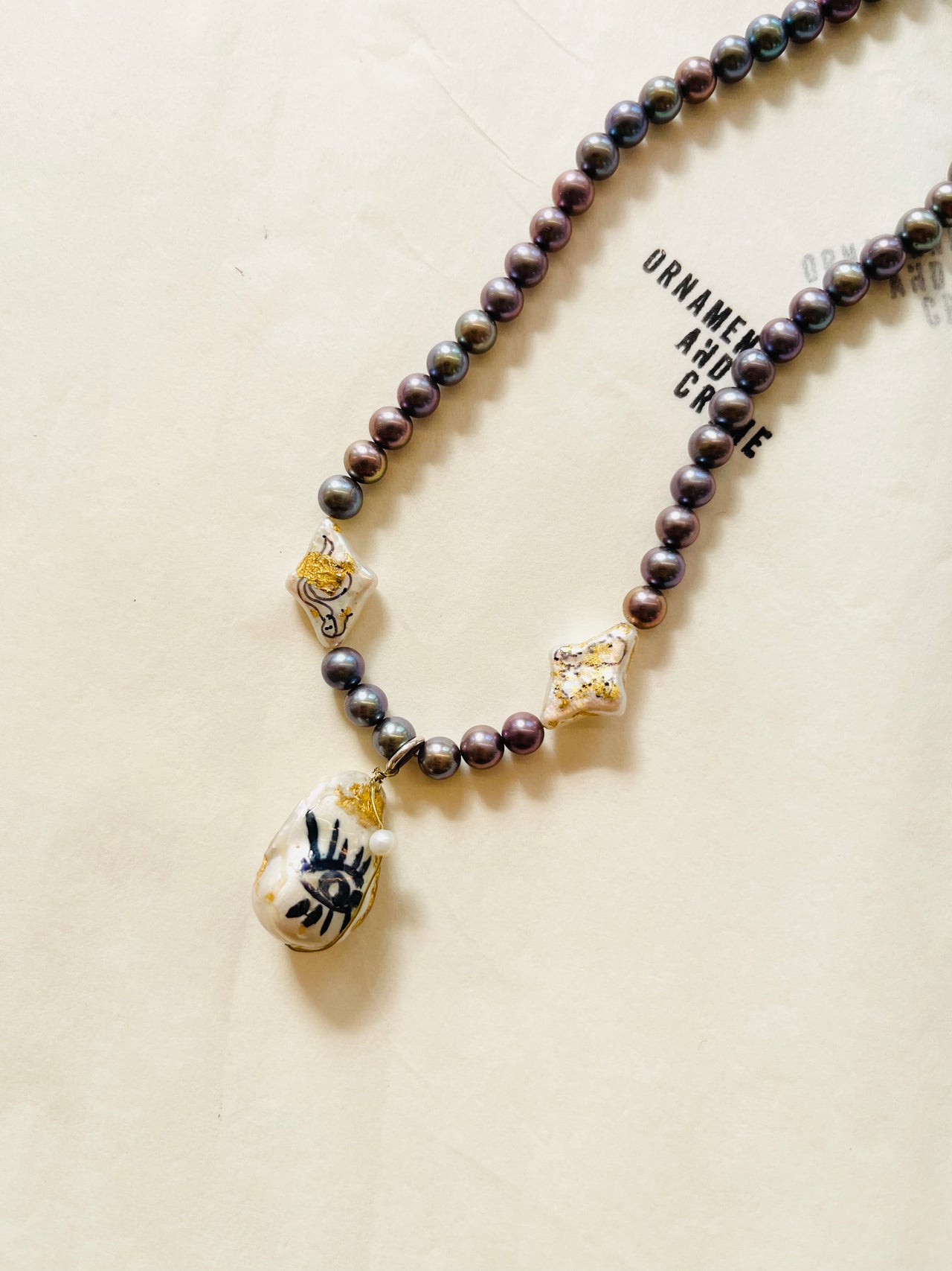Diamond Pearl purple Chocker