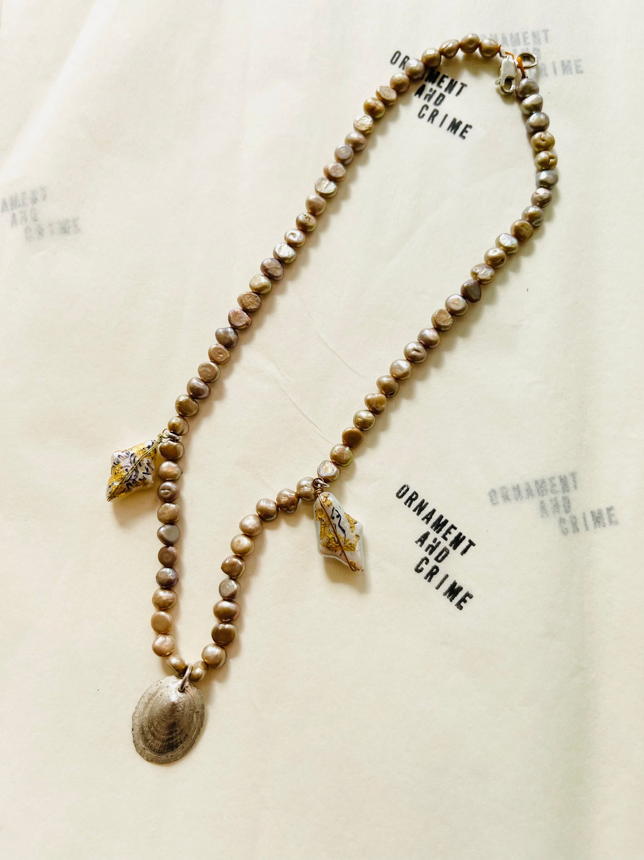 Silver Shell diamond choker