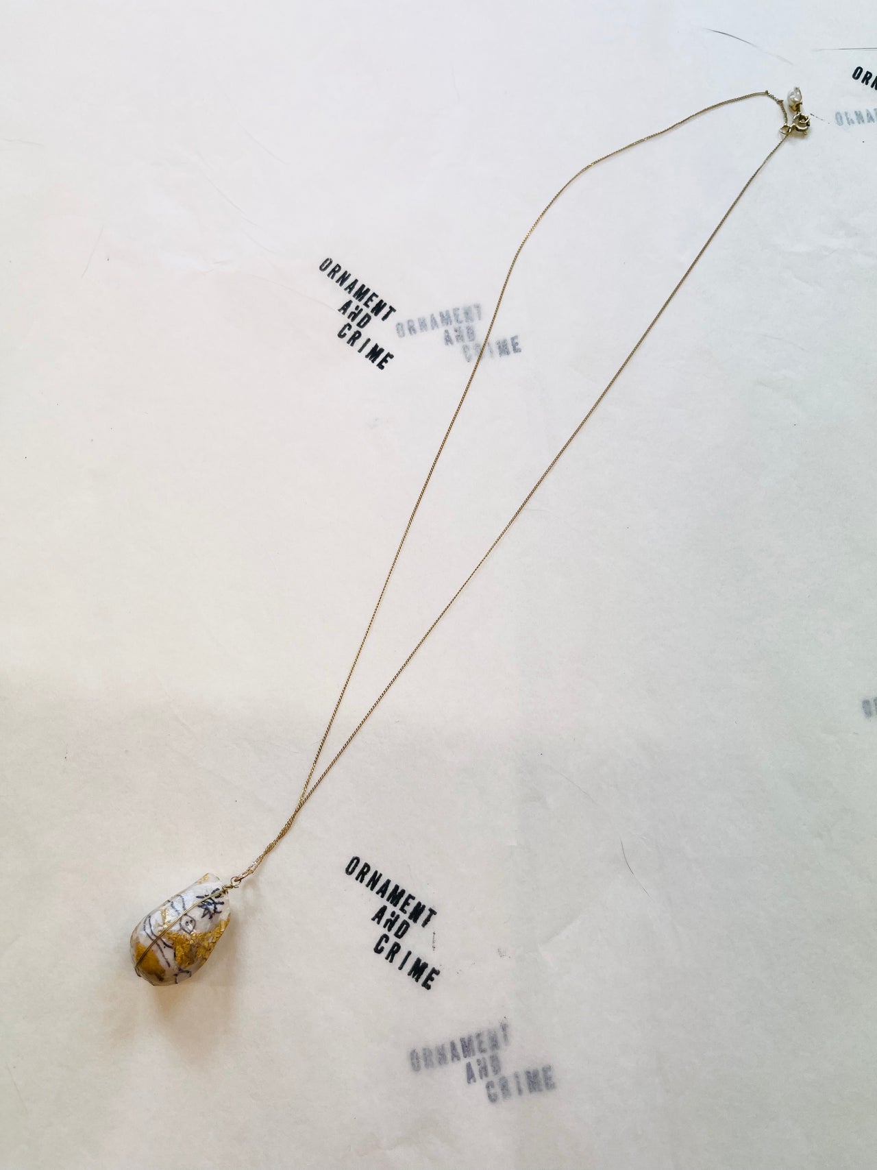 Baroque pearl gold necklace