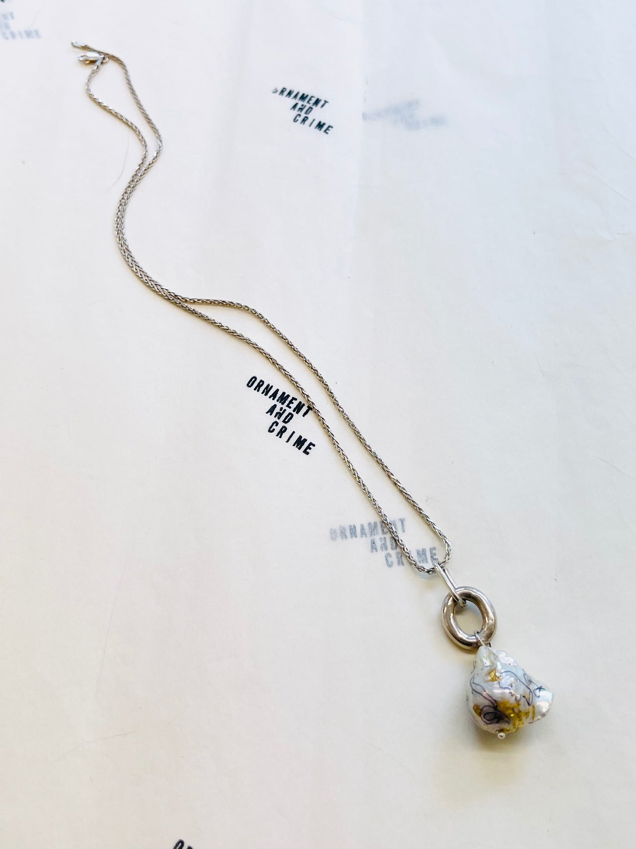 Baroque pearl Rope chain necklace