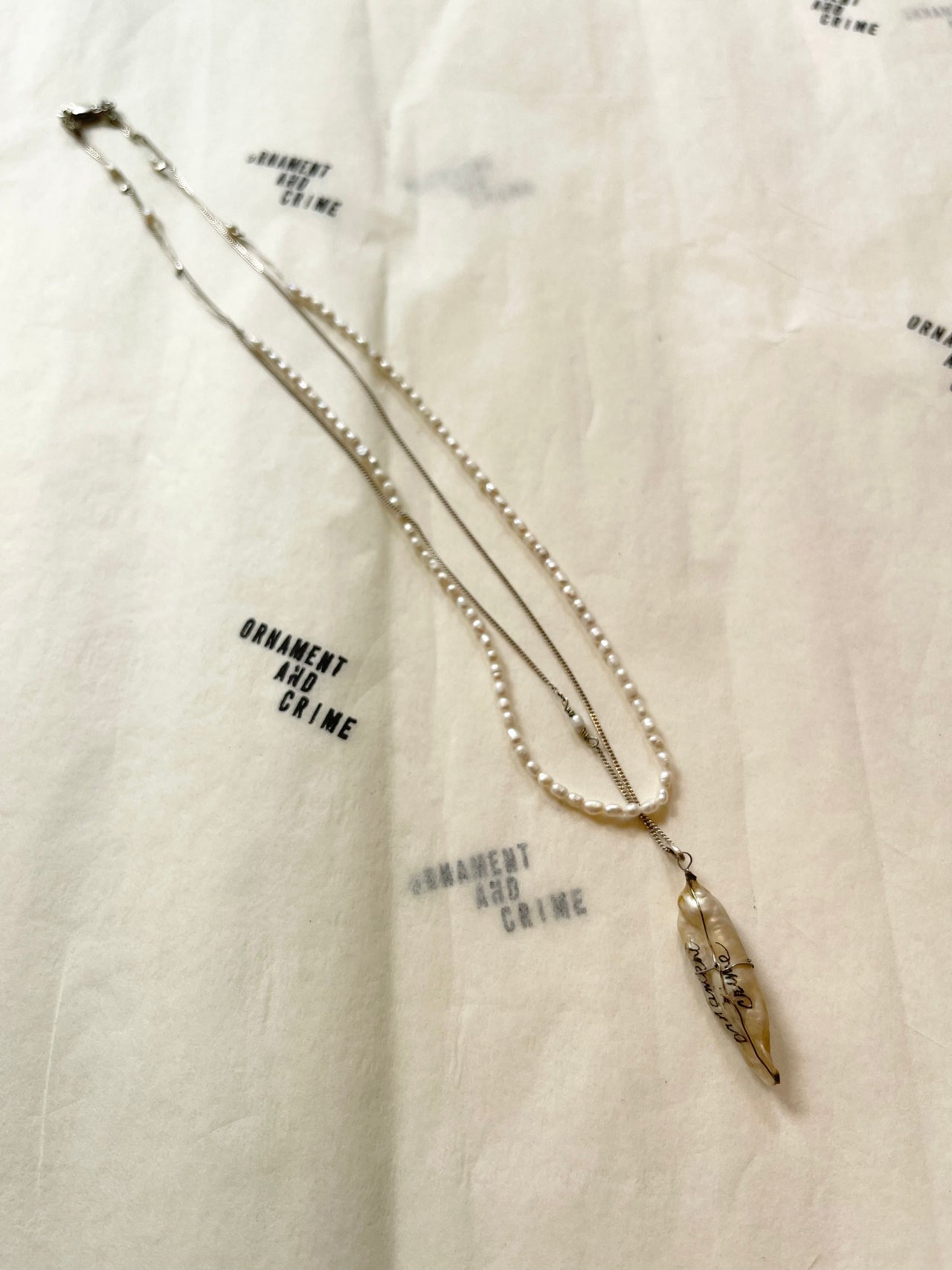 fang double layer pearl necklace