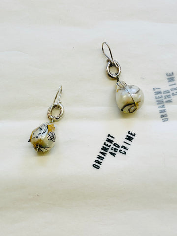 Baroque pearl earring with hand painting