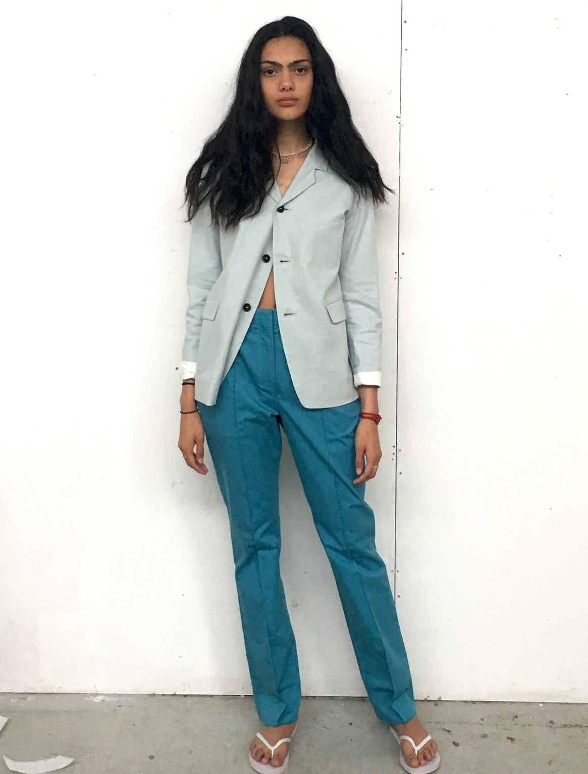 LOOK 17( MODY JACKET WITH SLIT TAILORED TROUSERS)