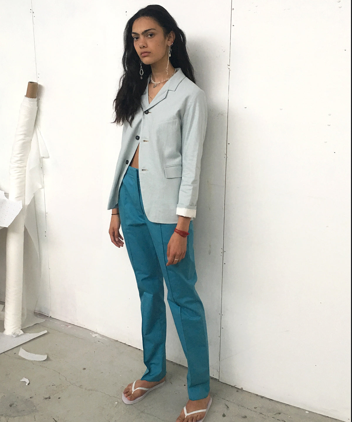 LOOK 17( MODY JACKET WITH SLIT TAILORED TROUSERS)