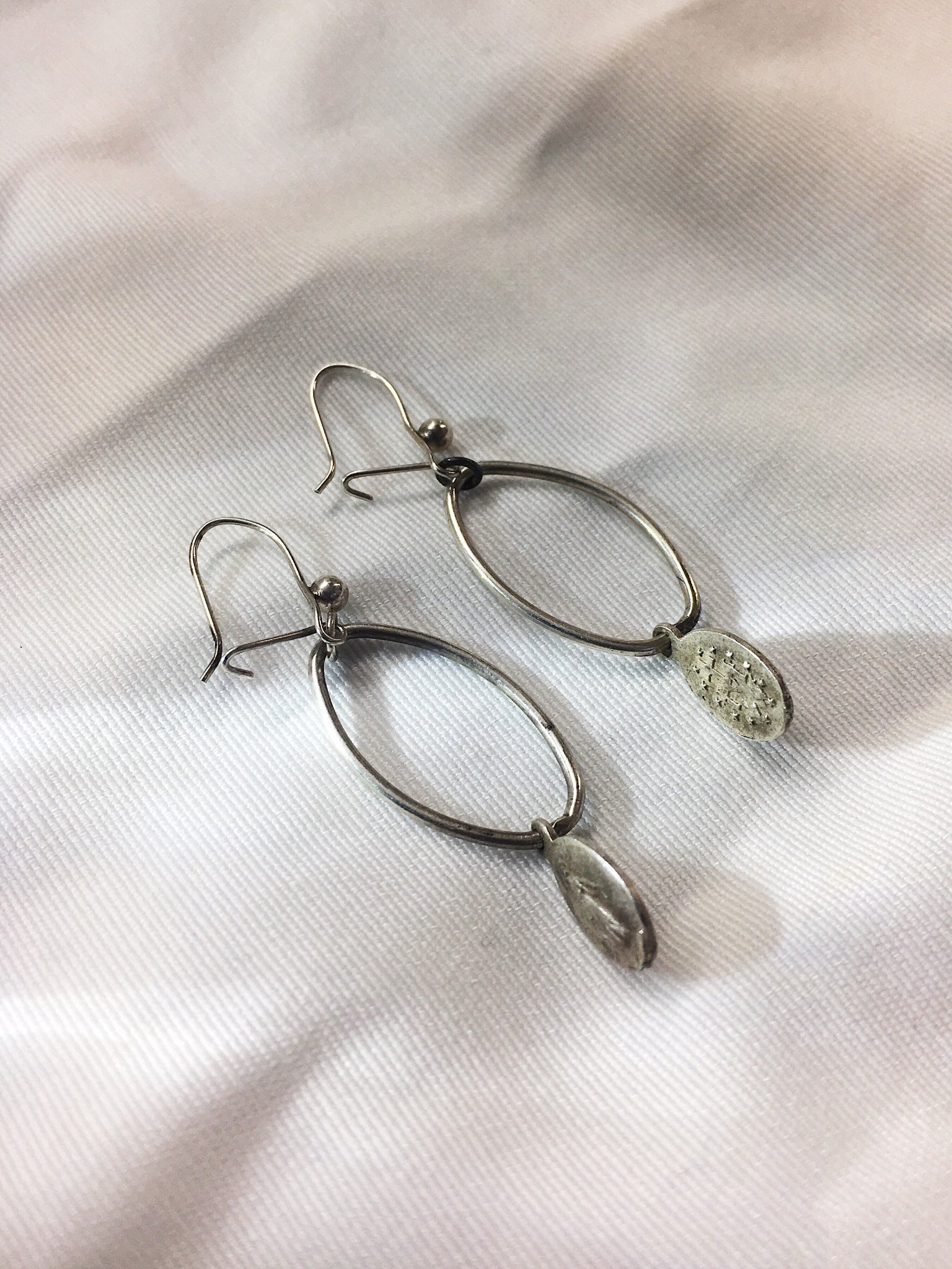 Silver hoop Earrings with Maria