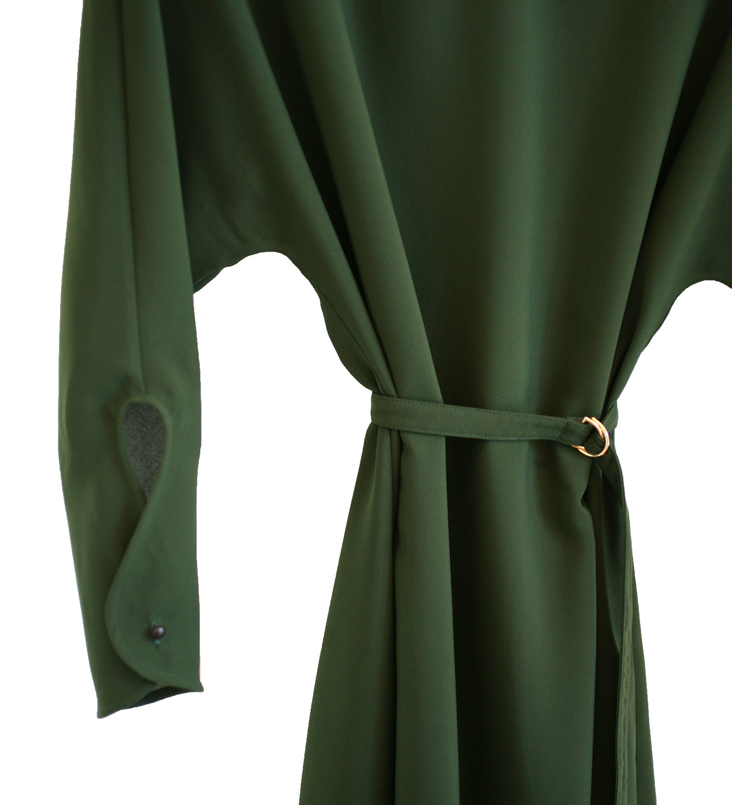 WONDEROUND CREPE V NECK LONG GREEN DRESS