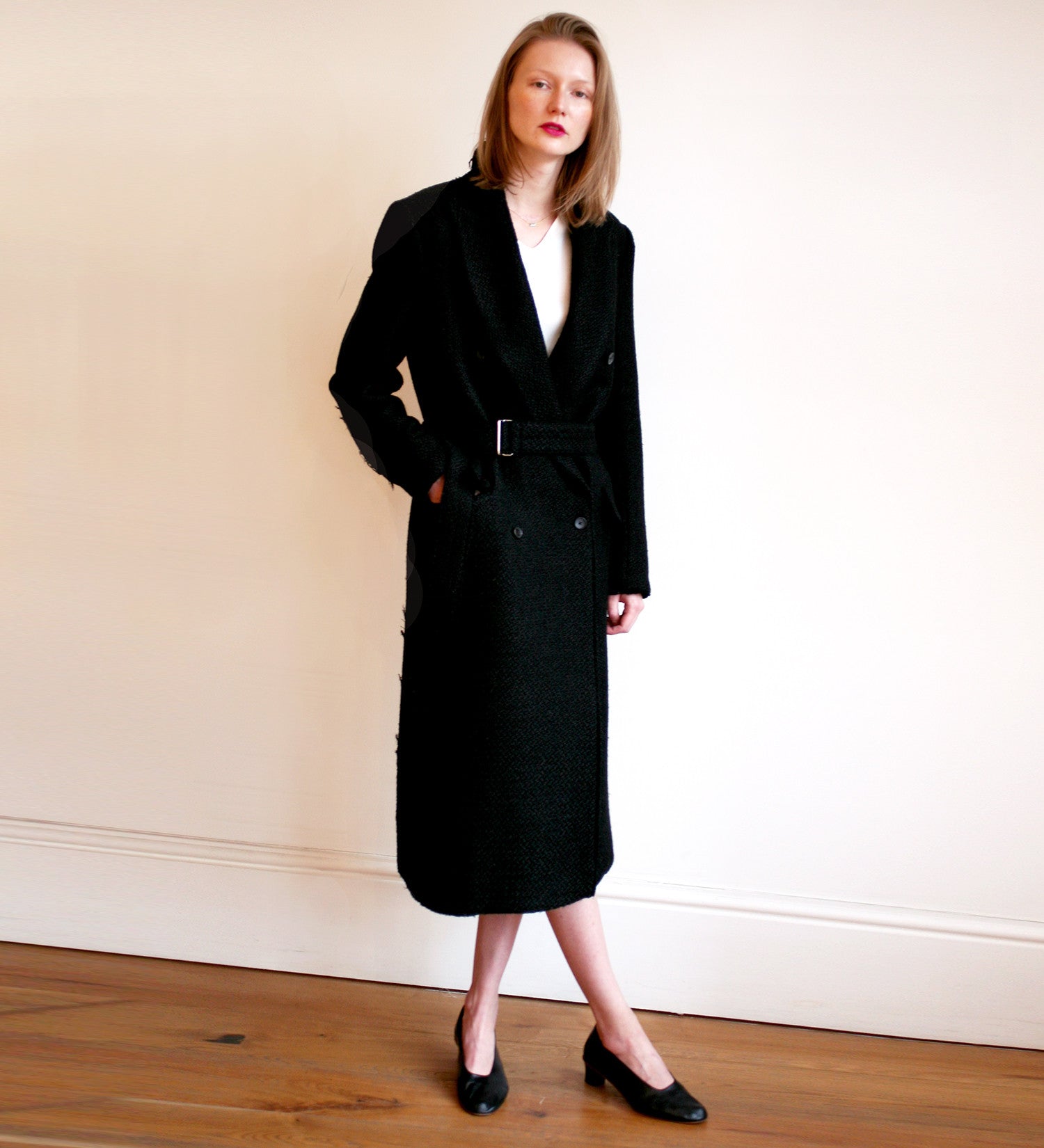 WONDEROUND DOUBLE BREASTED TWEED COAT