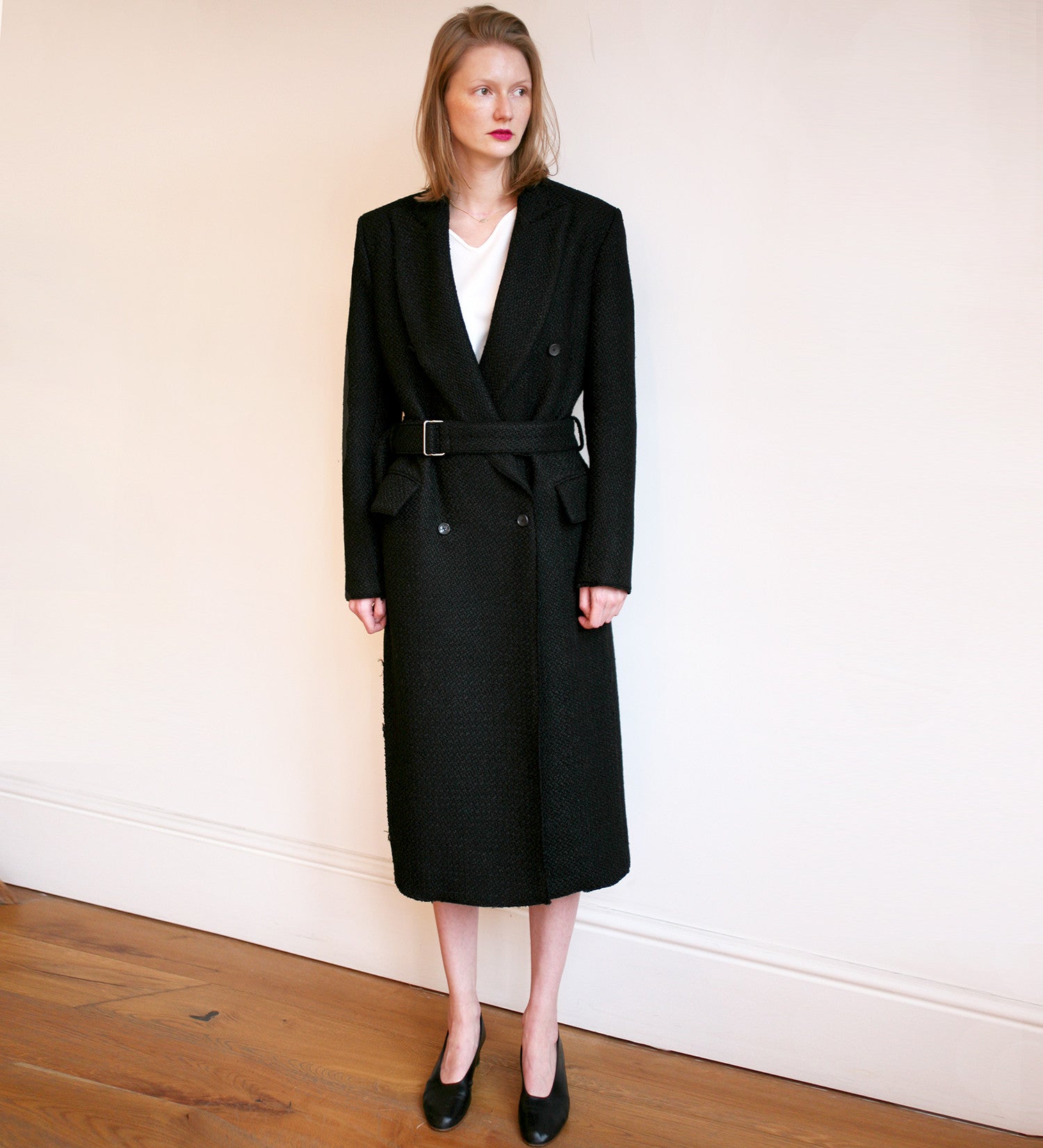 WONDEROUND DOUBLE BREASTED TWEED COAT