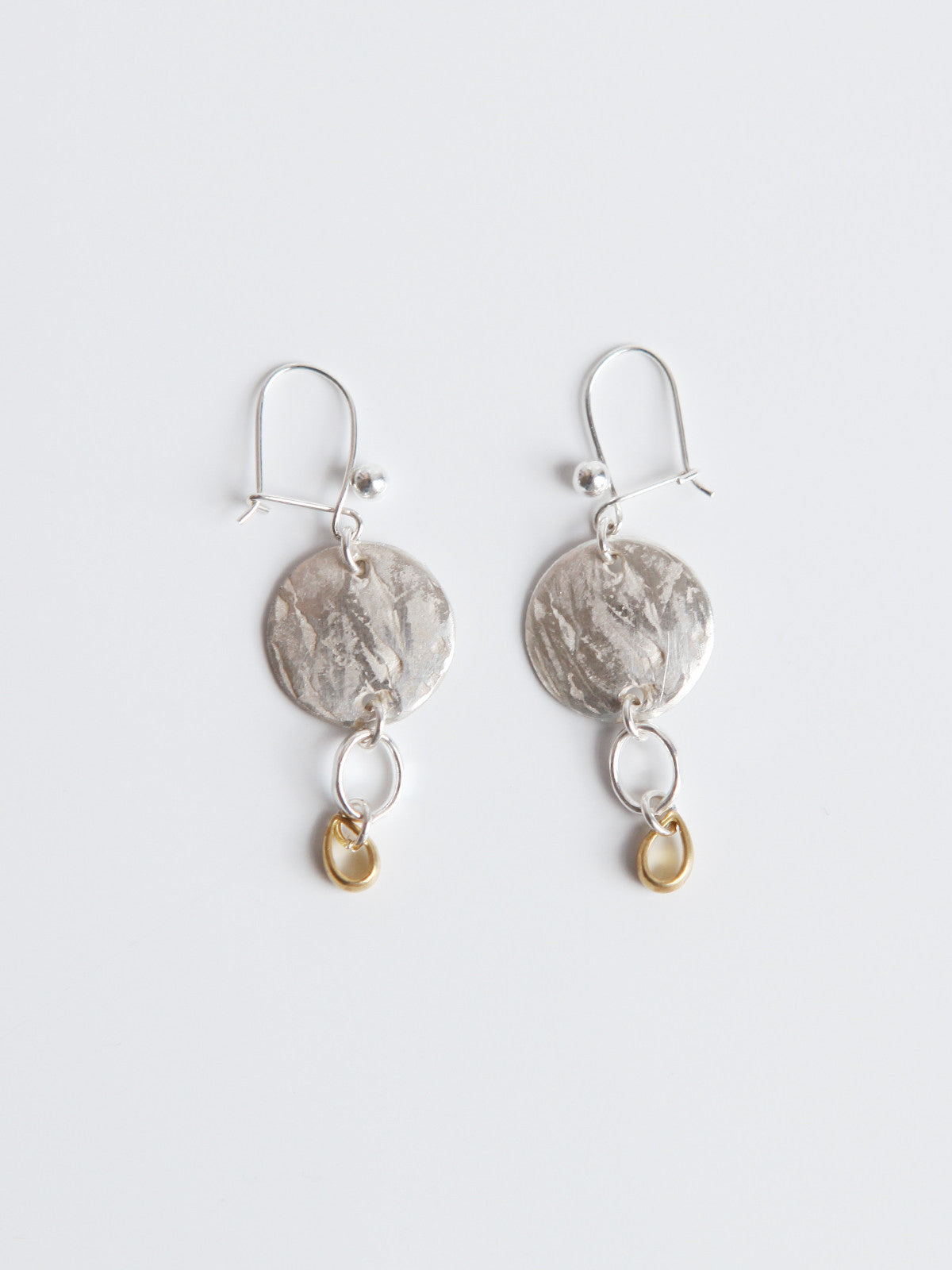 ORNAMENT & CRIME WOOD THUNDER SILVER DROP EARRINGS