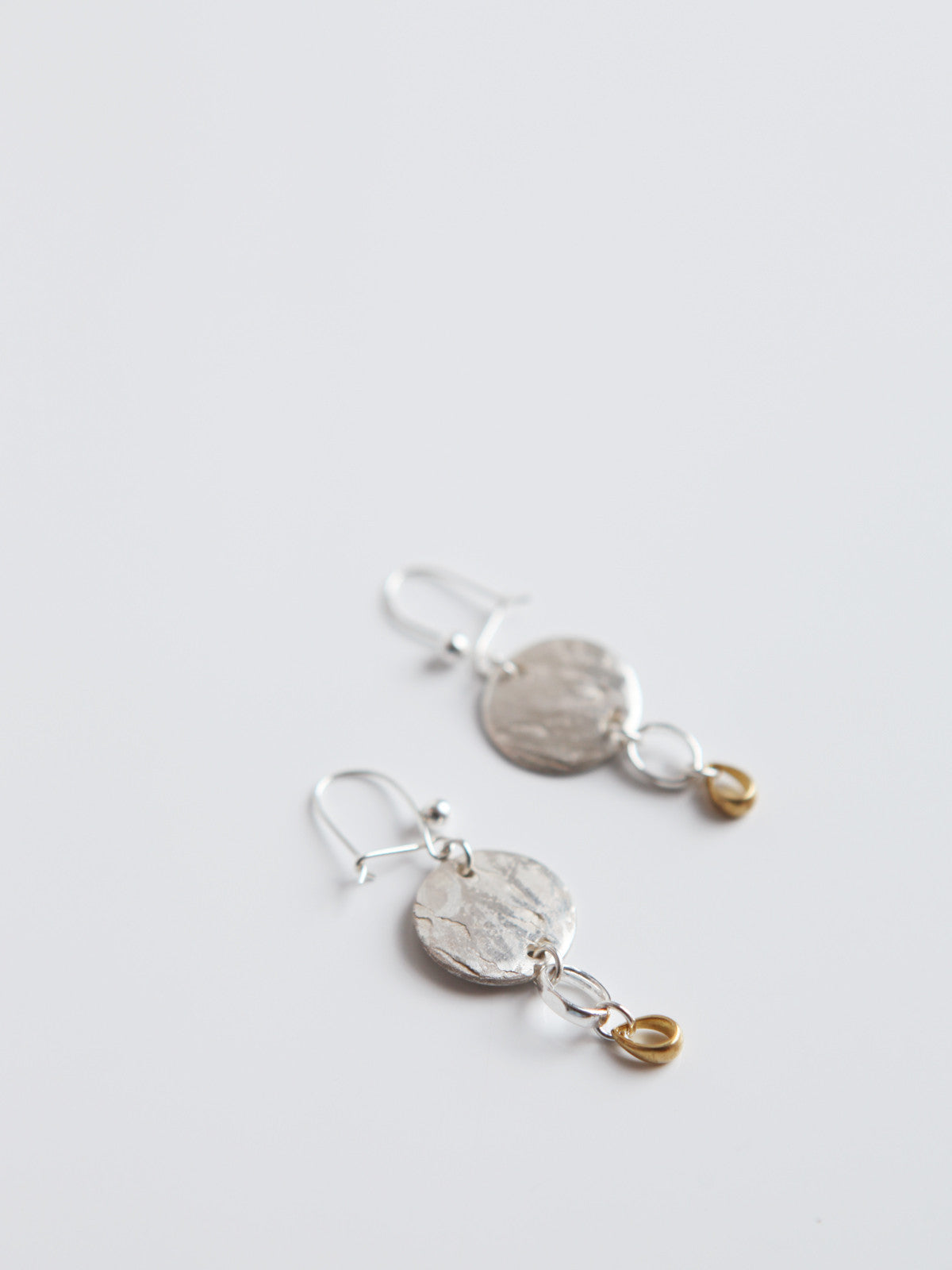 ORNAMENT & CRIME WOOD THUNDER SILVER DROP EARRINGS