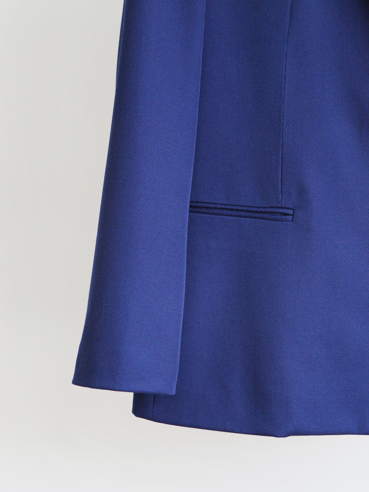 KIS,C BLUE WOOL BLENDED TAILORED SPRING JACKET