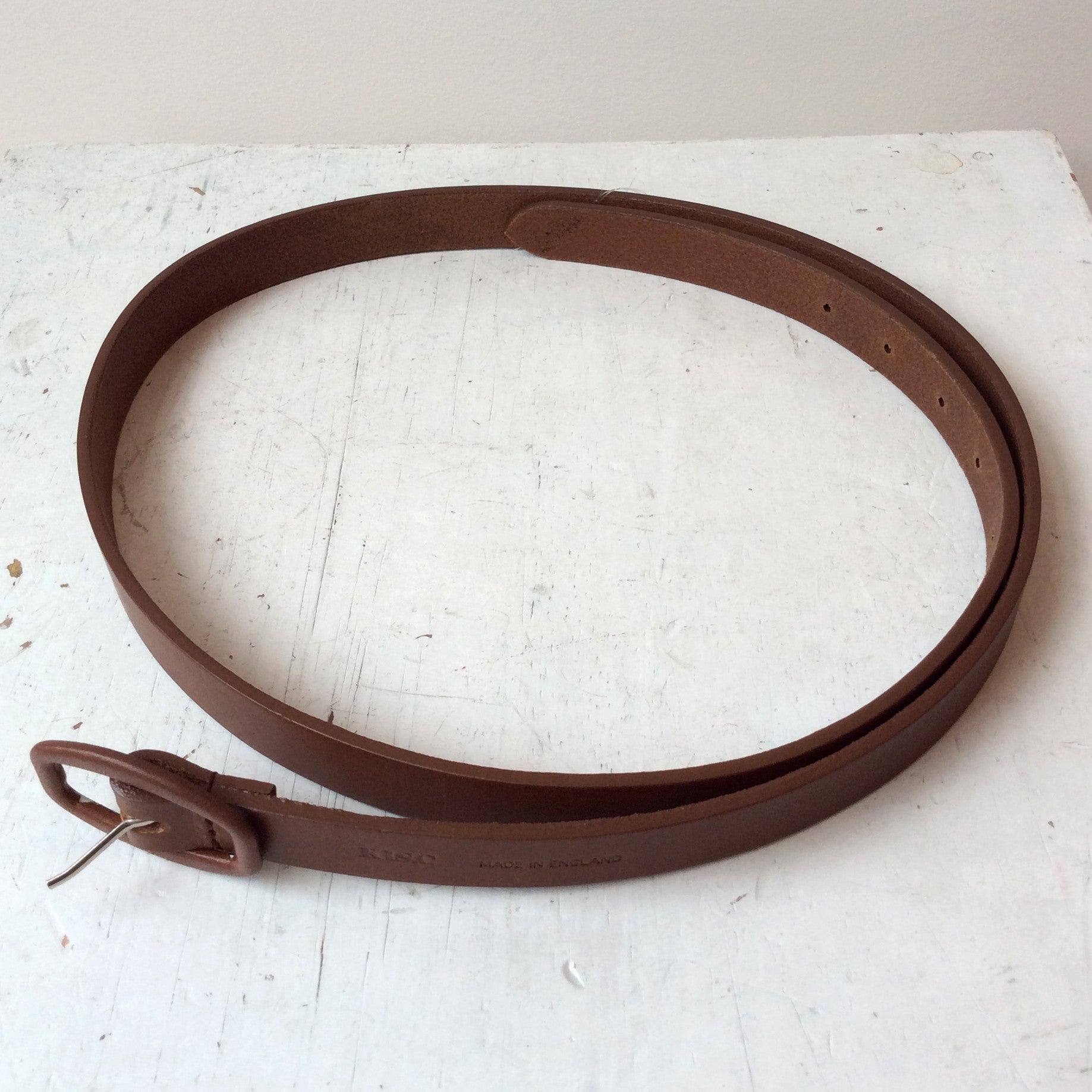 KIS,C THIN BROWN LEATHER BELT