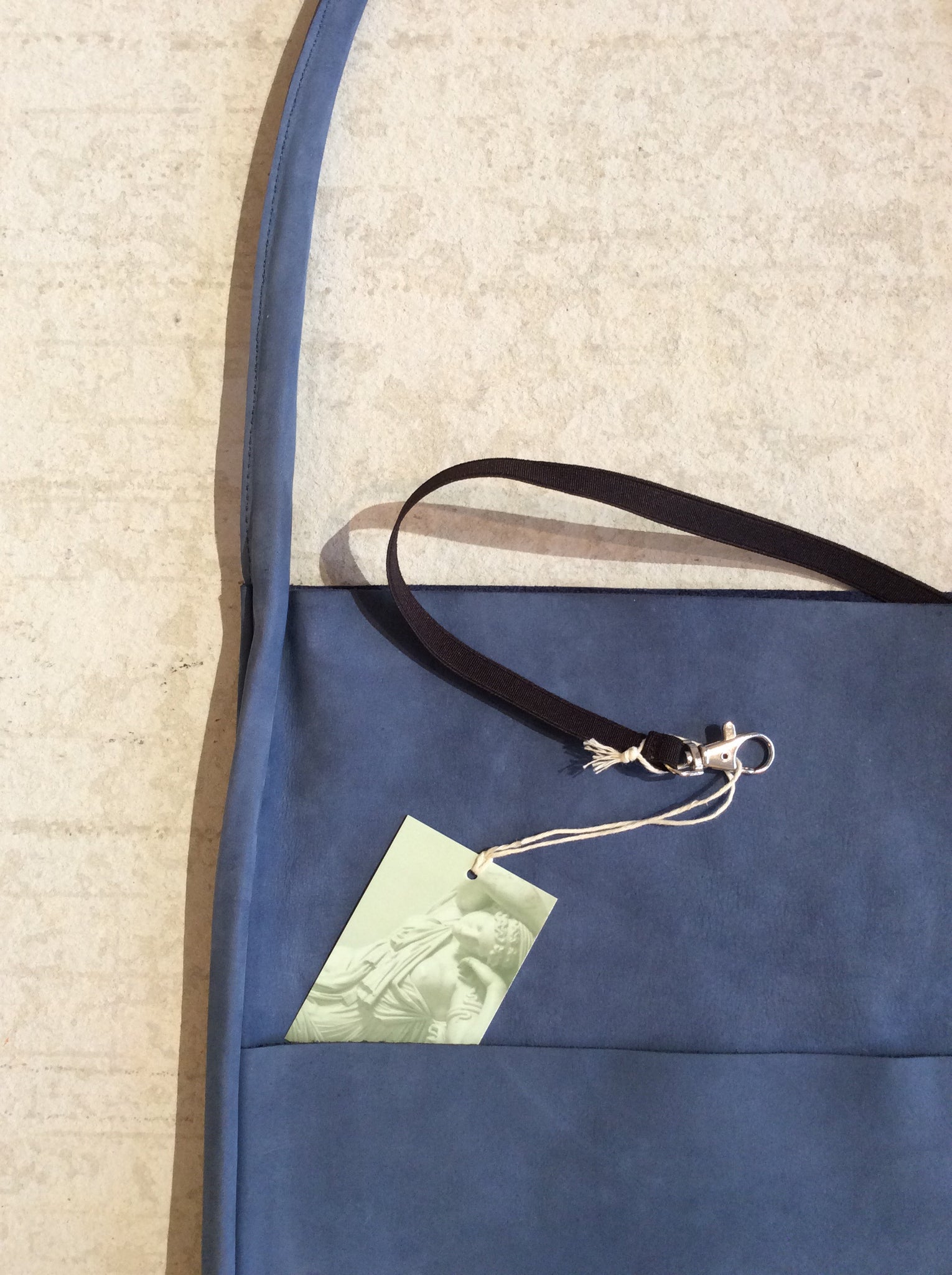 BODY SCULPTURES LEATHER SHOPPER BAG / BLUE SUEDE