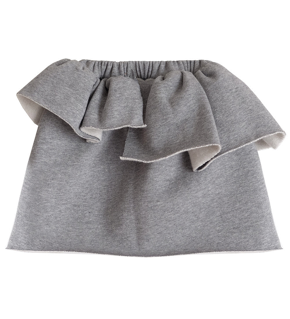 VON SONO KIDS SHORT RUFFLE SKIRT IN GREY
