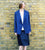 KIS,C BLUE WOOL BLENDED TAILORED SPRING JACKET