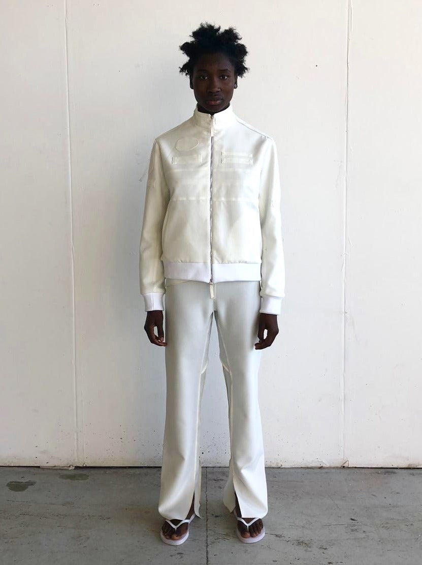 LOOK 12 (BLANK BOMBER JK w/ SLIT TAILORED TROUSERS)